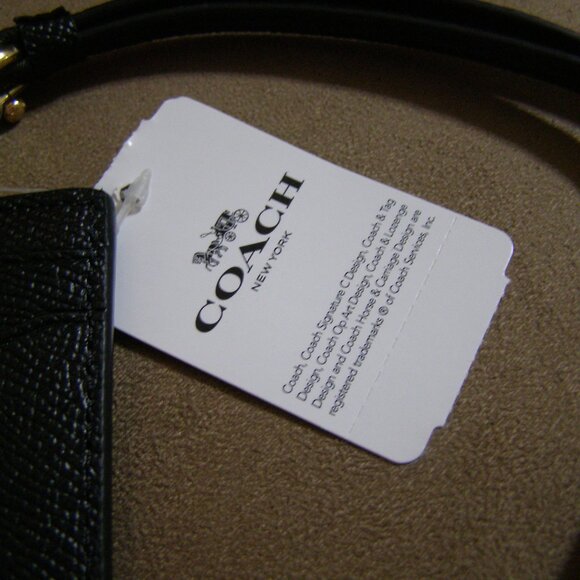 Coach Crossgrain Leather ID Lanyard (Black) - Picture 3 of 3